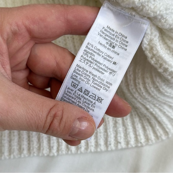 J.Crew Collared Cotton Knit Sweater Cream Women’s Size L Preppy Classic - Picture 8 of 8